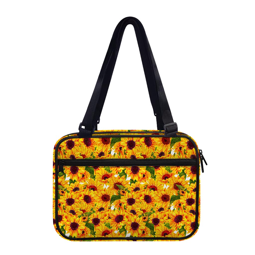 Watercolor Sunflower Pattern Print Double Strap Bible Bag