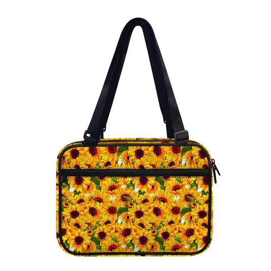 Watercolor Sunflower Pattern Print Double Strap Bible Bag