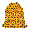 Watercolor Sunflower Pattern Print Drawstring Bag