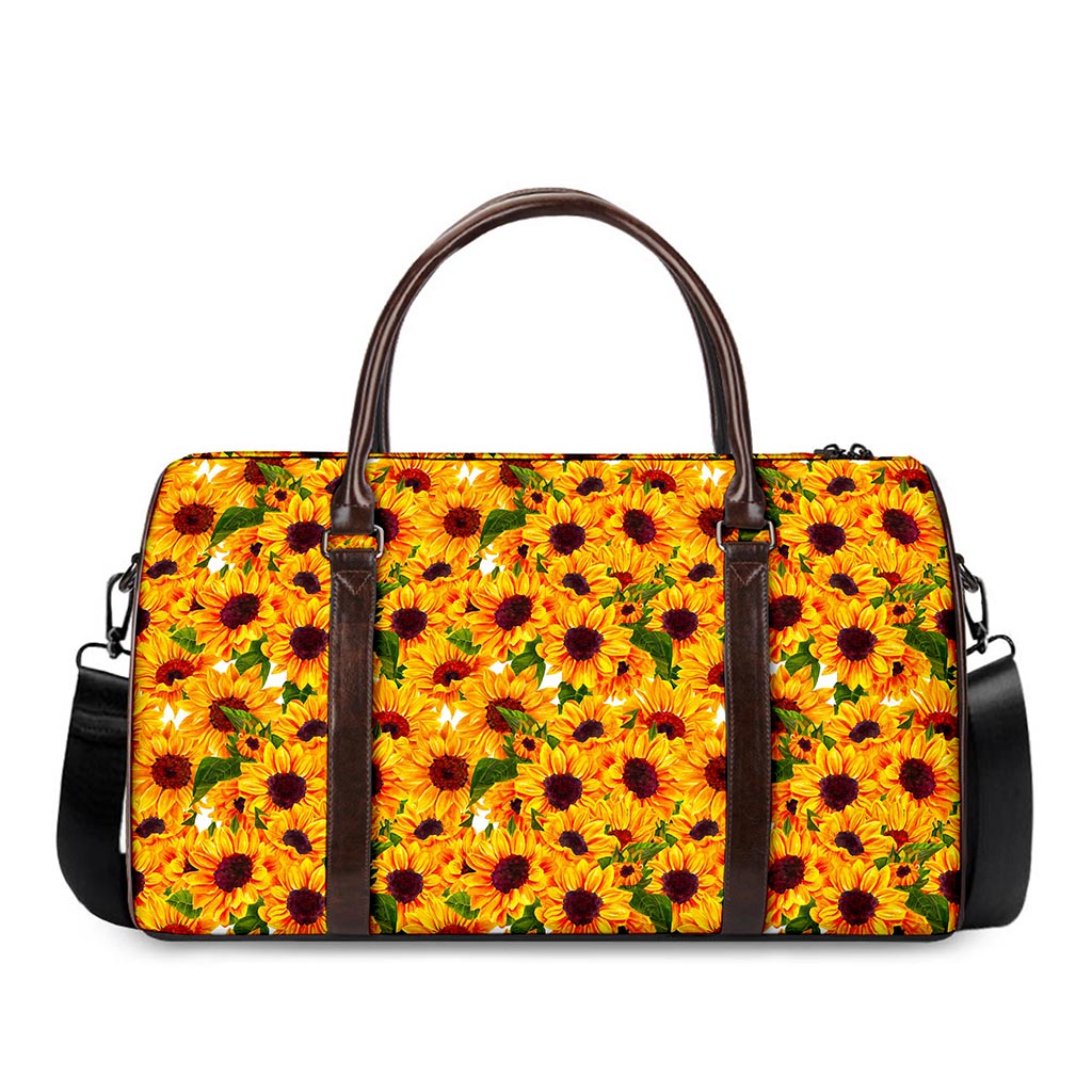 Watercolor Sunflower Pattern Print Duffle Bag
