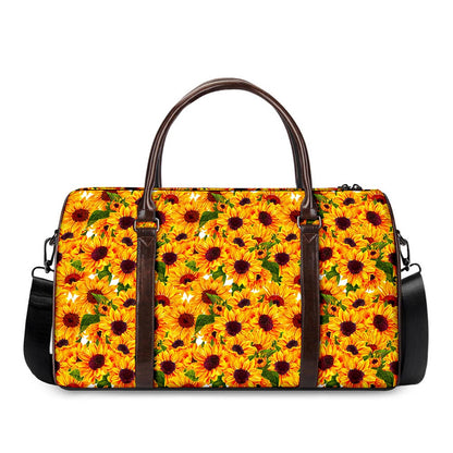 Watercolor Sunflower Pattern Print Duffle Bag
