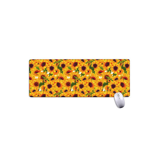 Watercolor Sunflower Pattern Print Extended Mouse Pad