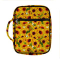 Watercolor Sunflower Pattern Print Front Pocket Bible Bag