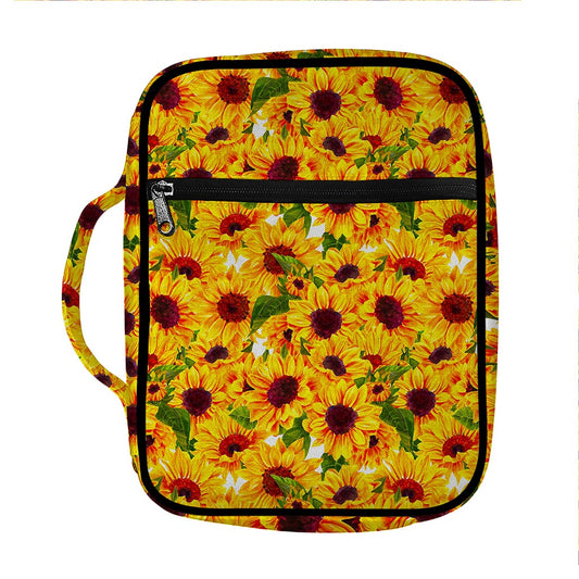 Watercolor Sunflower Pattern Print Front Pocket Bible Bag