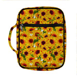 Watercolor Sunflower Pattern Print Front Pocket Bible Bag