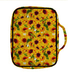 Watercolor Sunflower Pattern Print Front Pocket Bible Bag
