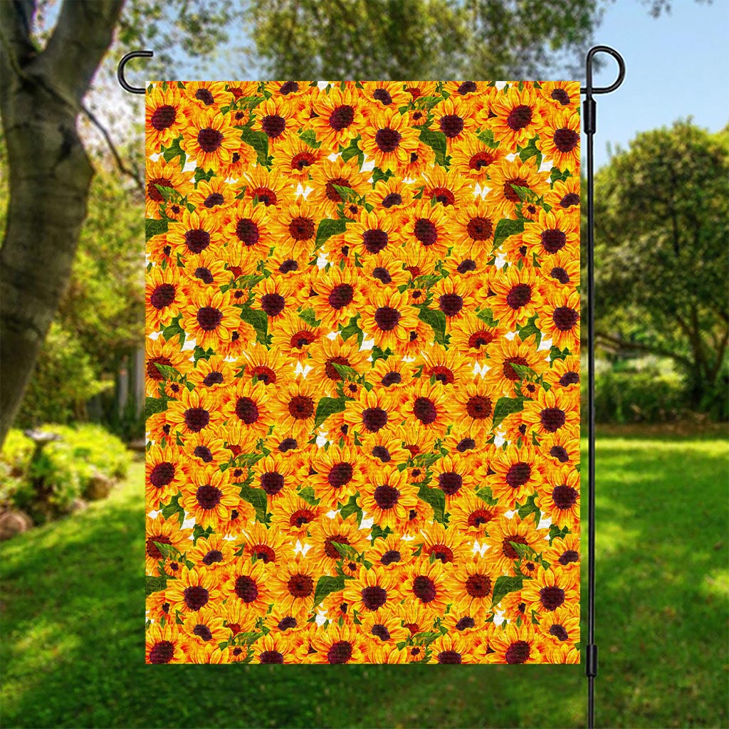 Watercolor Sunflower Pattern Print Garden Flag
