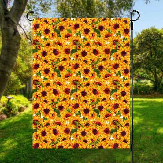 Watercolor Sunflower Pattern Print Garden Flag