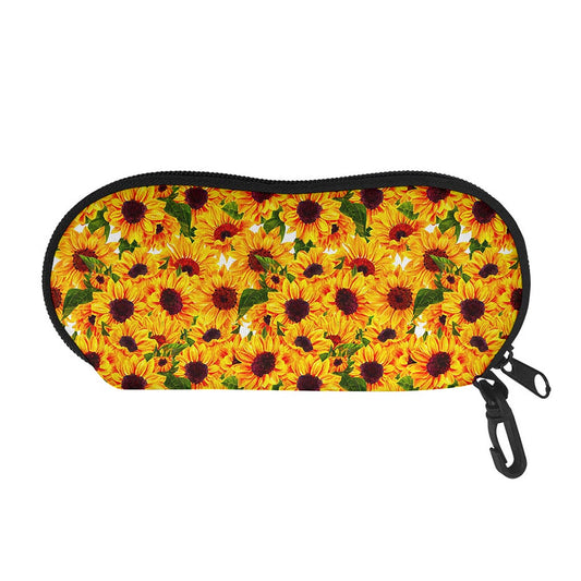 Watercolor Sunflower Pattern Print Glasses Case