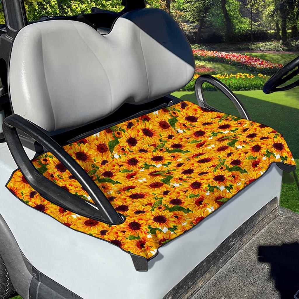 Watercolor Sunflower Pattern Print Golf Cart Seat Cover
