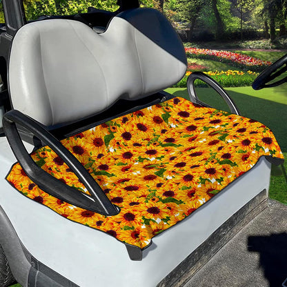 Watercolor Sunflower Pattern Print Golf Cart Seat Cover