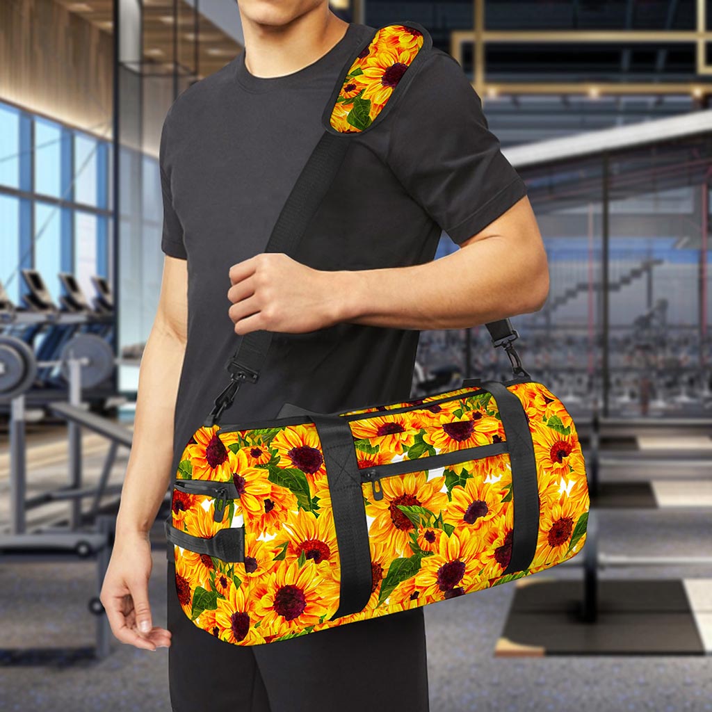 Watercolor Sunflower Pattern Print Gym Bag