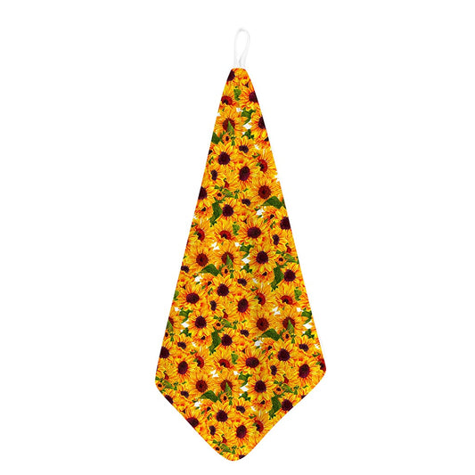Watercolor Sunflower Pattern Print Hand Towel