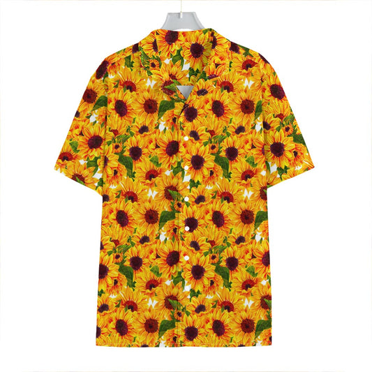 Watercolor Sunflower Pattern Print Hawaiian Shirt