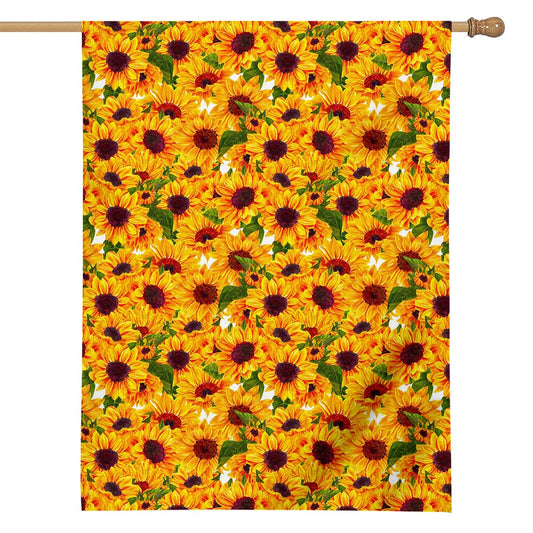 Watercolor Sunflower Pattern Print House Flag