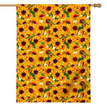 Watercolor Sunflower Pattern Print House Flag