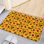 Watercolor Sunflower Pattern Print Indoor Door Mat