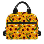 Watercolor Sunflower Pattern Print Insulated Lunch Bag