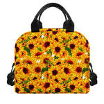Watercolor Sunflower Pattern Print Insulated Lunch Bag