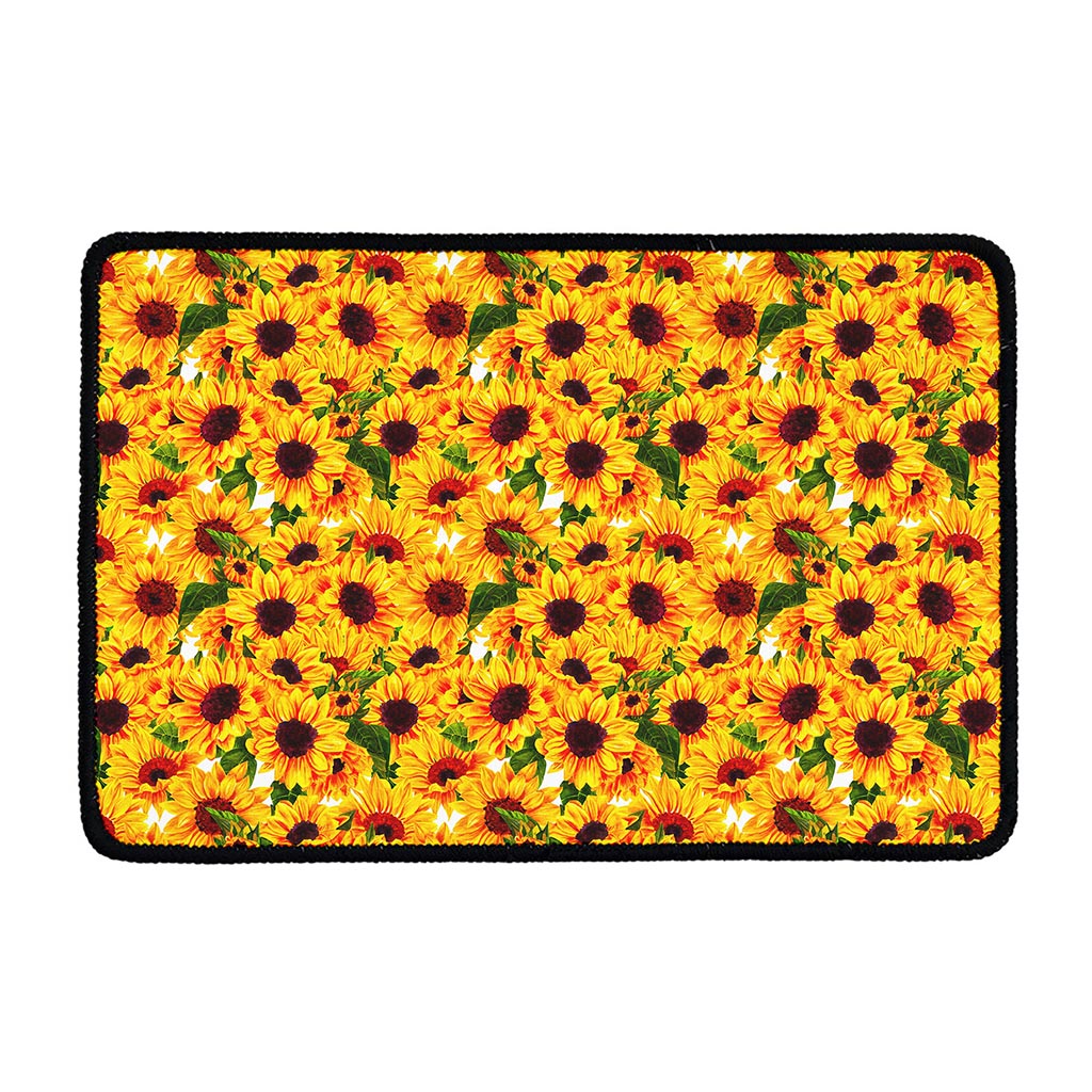 Watercolor Sunflower Pattern Print Kitchen Mat