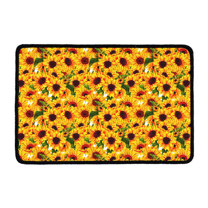 Watercolor Sunflower Pattern Print Kitchen Mat