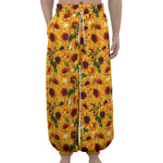 Watercolor Sunflower Pattern Print Lantern Pants
