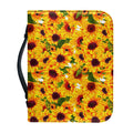 Watercolor Sunflower Pattern Print Leather Bible Cover