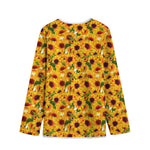 Watercolor Sunflower Pattern Print Long Sleeve Short Coat