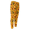 Watercolor Sunflower Pattern Print Men's Compression Pants