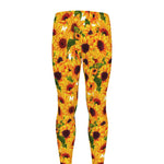 Watercolor Sunflower Pattern Print Men's leggings