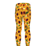 Watercolor Sunflower Pattern Print Men's leggings