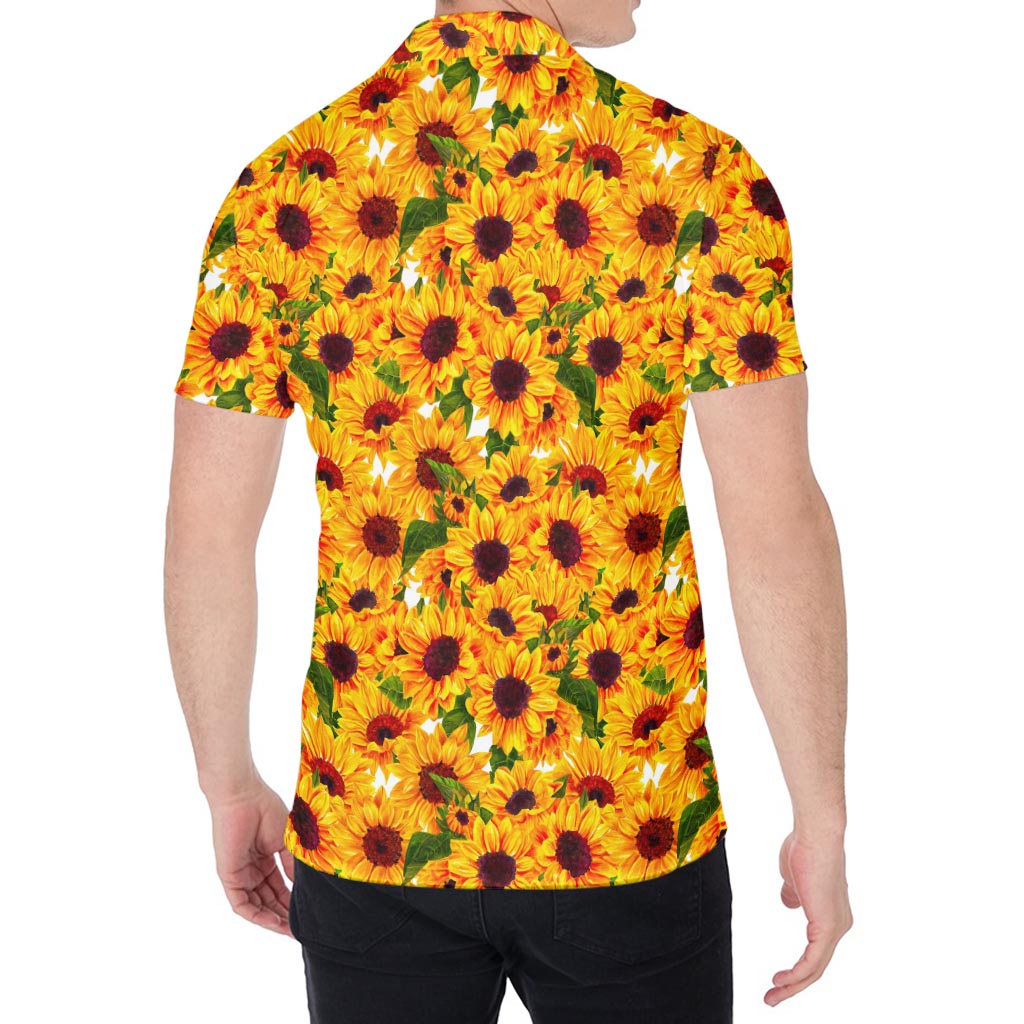 Watercolor Sunflower Pattern Print Men's Shirt