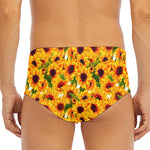 Watercolor Sunflower Pattern Print Men's Triangle Swim Briefs
