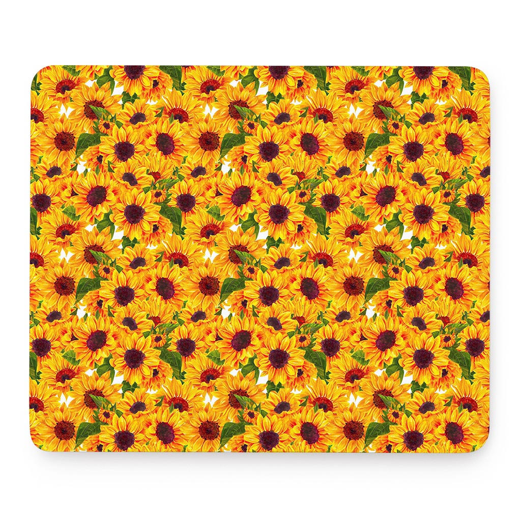 Watercolor Sunflower Pattern Print Mouse Pad