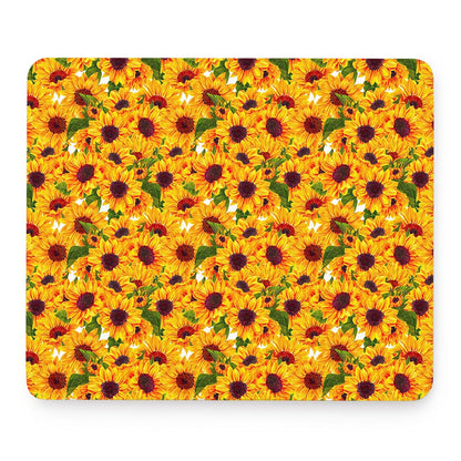 Watercolor Sunflower Pattern Print Mouse Pad