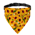 Watercolor Sunflower Pattern Print Over The Collar Dog Bandana