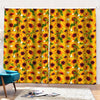 Watercolor Sunflower Pattern Print Pencil Pleat Curtains