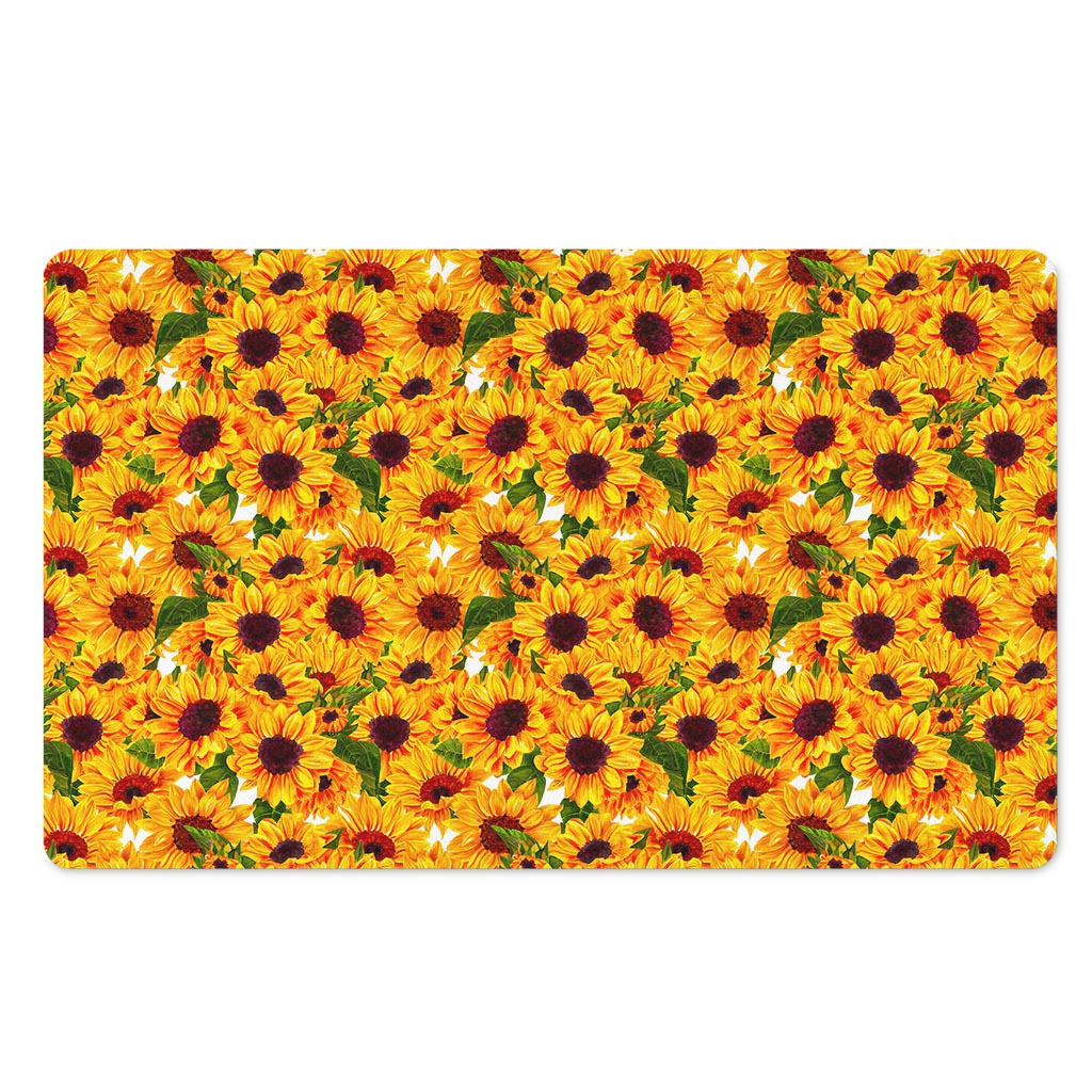 Watercolor Sunflower Pattern Print Polyester Doormat