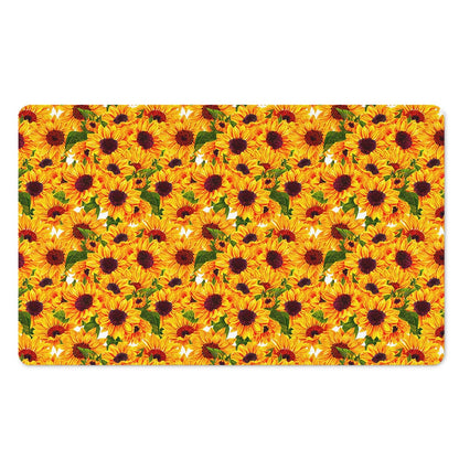 Watercolor Sunflower Pattern Print Polyester Doormat
