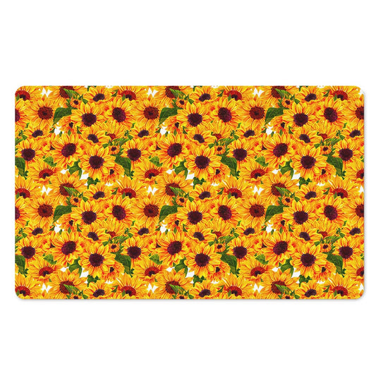 Watercolor Sunflower Pattern Print Polyester Doormat