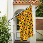 Watercolor Sunflower Pattern Print Polyester Flag