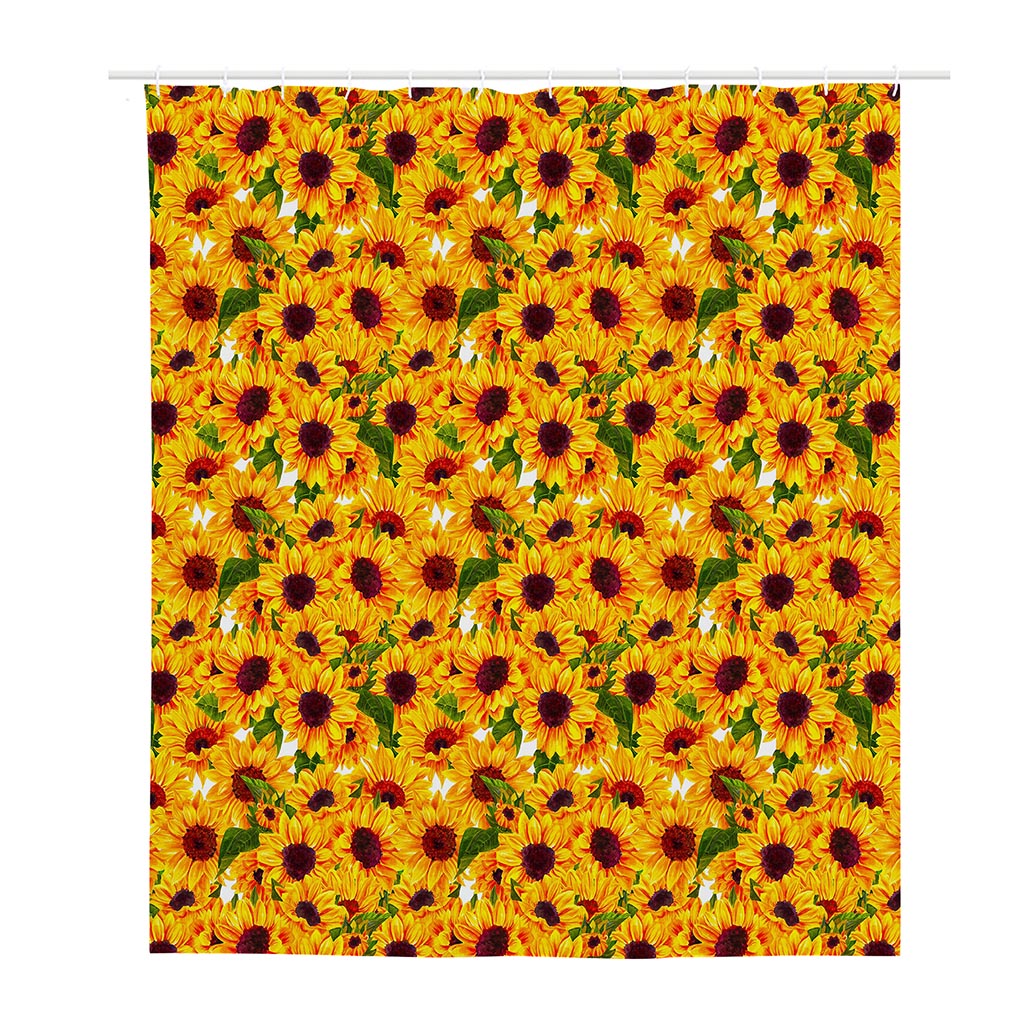 Watercolor Sunflower Pattern Print Polyester Shower Curtain