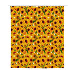 Watercolor Sunflower Pattern Print Polyester Shower Curtain