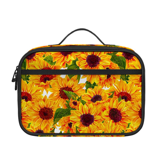 Watercolor Sunflower Pattern Print Portable Lunch Bag