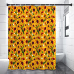Watercolor Sunflower Pattern Print Premium Shower Curtain