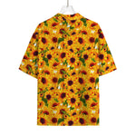 Watercolor Sunflower Pattern Print Rayon Hawaiian Shirt