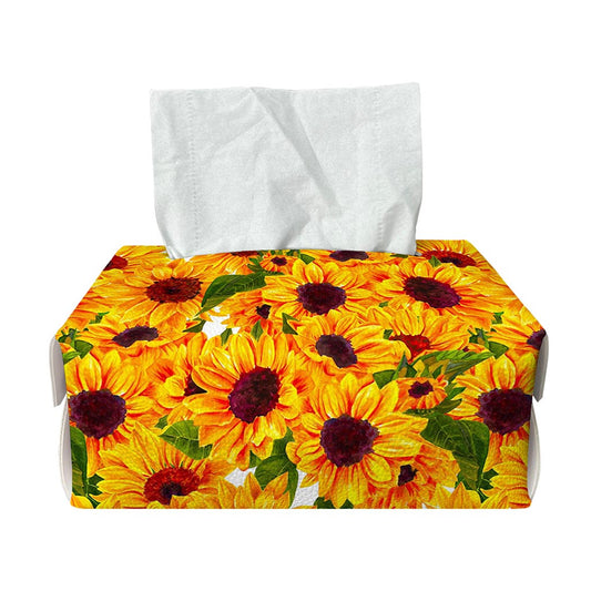 Watercolor Sunflower Pattern Print Rectangle Tissue Box Cover