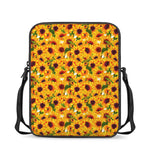 Watercolor Sunflower Pattern Print Rectangular Crossbody Bag