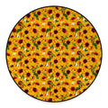Watercolor Sunflower Pattern Print Round Floor Mat