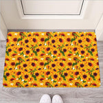 Watercolor Sunflower Pattern Print Rubber Doormat